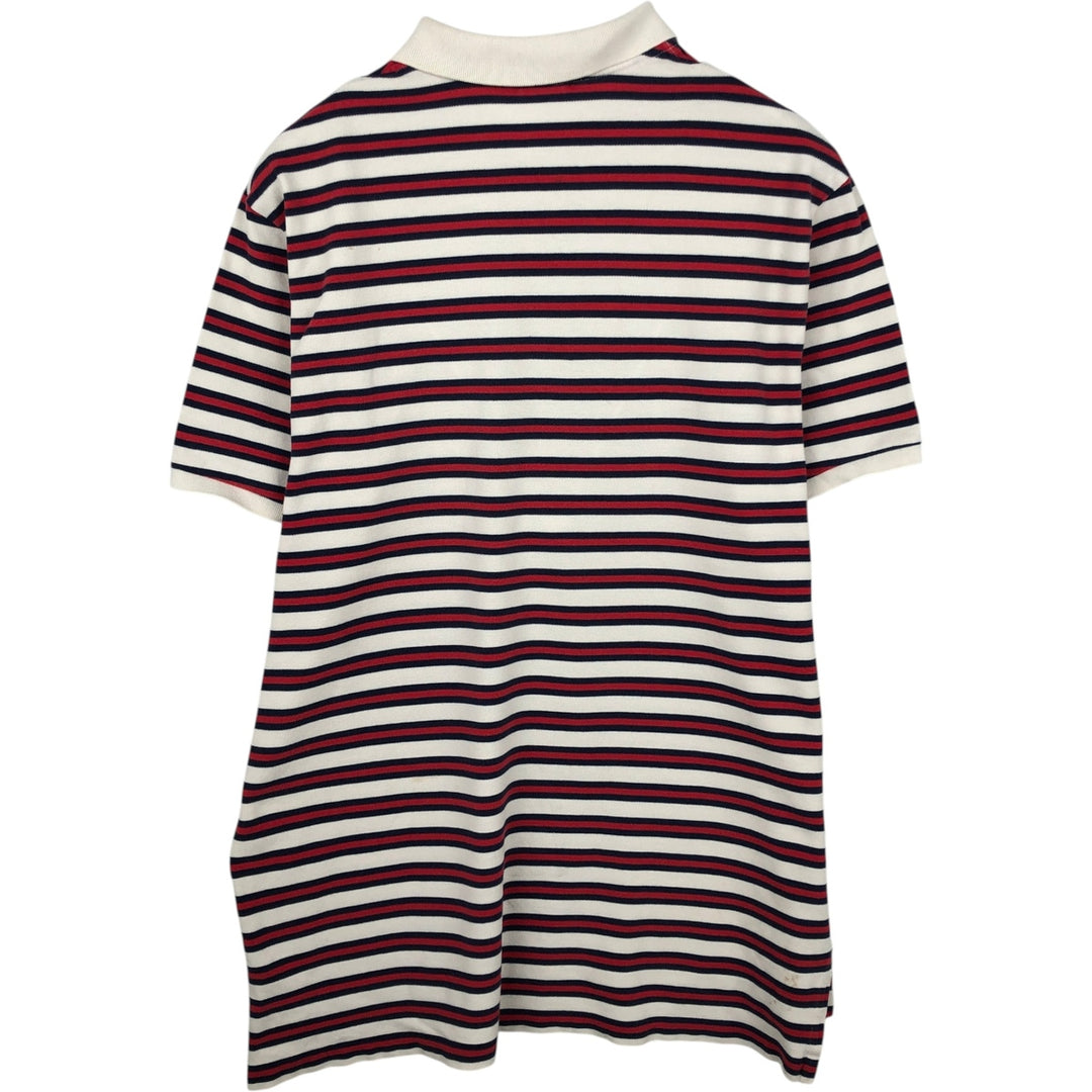 Ralph Lauren POLO by Ralph Lauren CUSTOM FIT Multi-stripe Short-Sleeve Polo Shirt, Men's XXL equivalent. cotton white type Vintage Second Hand