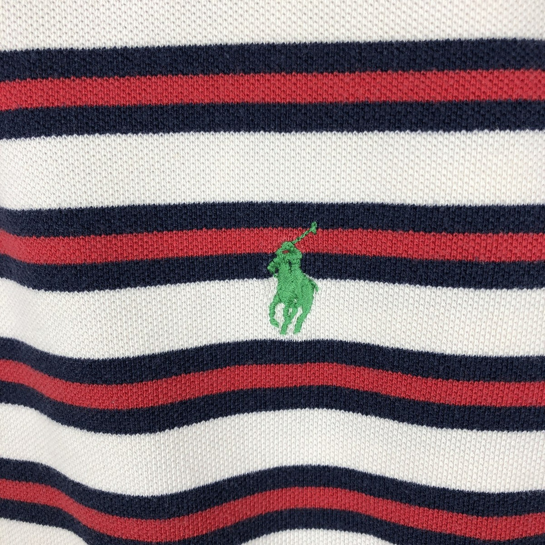 Ralph Lauren POLO by Ralph Lauren CUSTOM FIT Multi-stripe Short-Sleeve Polo Shirt, Men's XXL equivalent. cotton white type Vintage Second Hand