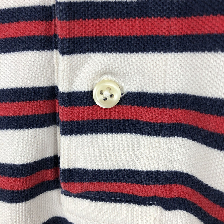 Ralph Lauren POLO by Ralph Lauren CUSTOM FIT Multi-stripe Short-Sleeve Polo Shirt, Men's XXL equivalent. cotton white type Vintage Second Hand