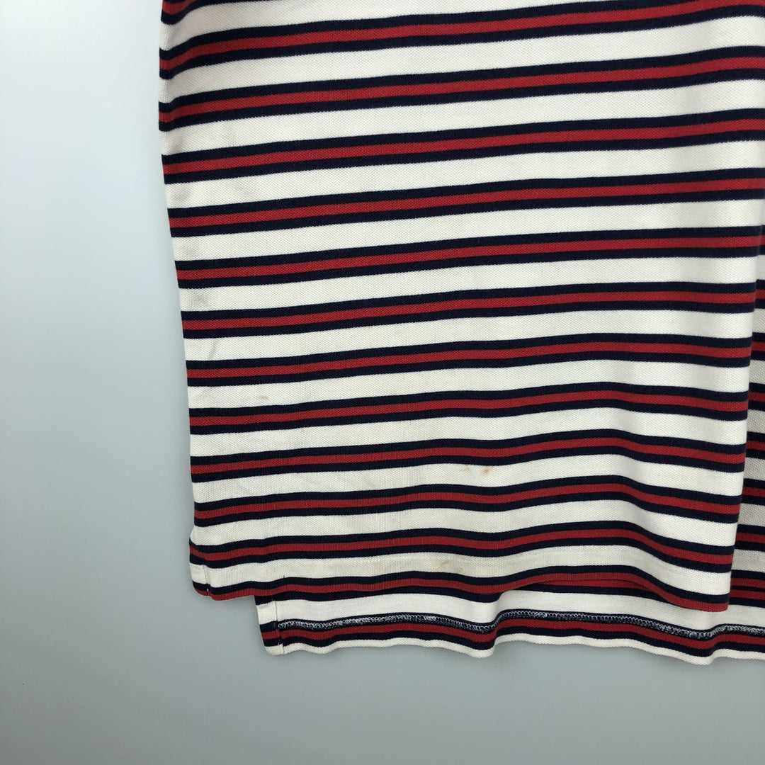 Ralph Lauren POLO by Ralph Lauren CUSTOM FIT Multi-stripe Short-Sleeve Polo Shirt, Men's XXL equivalent. cotton white type Vintage Second Hand