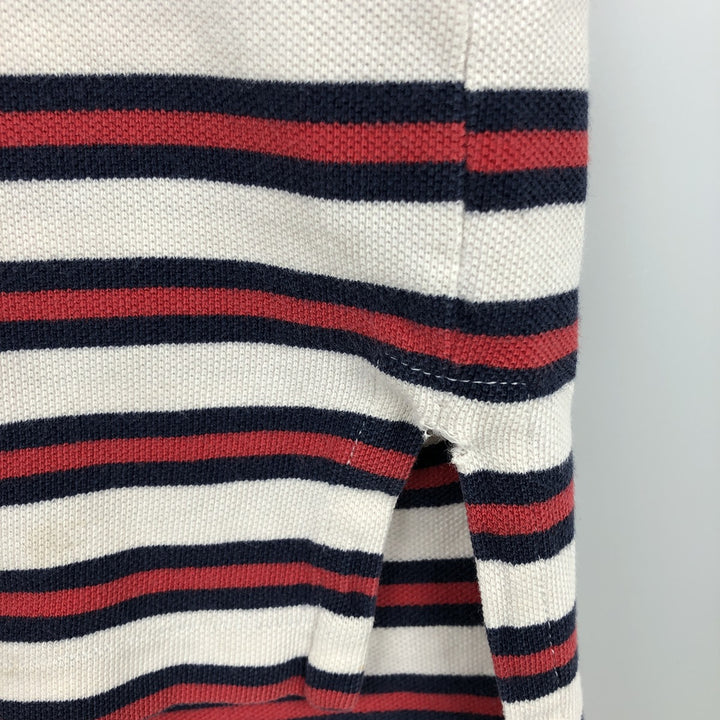 Ralph Lauren POLO by Ralph Lauren CUSTOM FIT Multi-stripe Short-Sleeve Polo Shirt, Men's XXL equivalent. cotton white type Vintage Second Hand