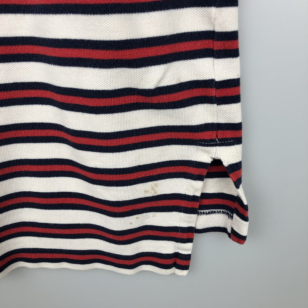 Ralph Lauren POLO by Ralph Lauren CUSTOM FIT Multi-stripe Short-Sleeve Polo Shirt, Men's XXL equivalent. cotton white type Vintage Second Hand