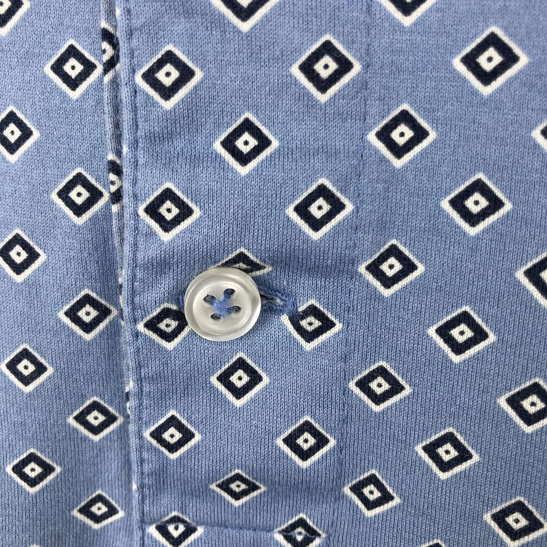 Ralph Lauren POLO by Ralph Lauren All-over print short-sleeve polo shirt, men's size L cotton blue type Vintage Second Hand