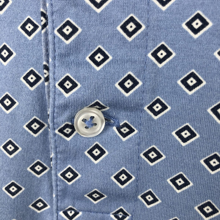 Ralph Lauren POLO by Ralph Lauren All-over print short-sleeve polo shirt, men's size L cotton blue type Vintage Second Hand