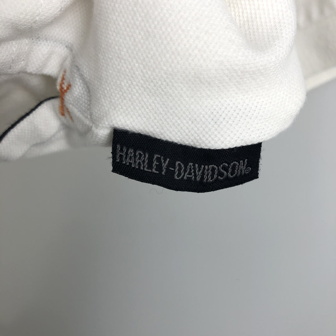 Harley-Davidson short-sleeved polo shirt, size L for men cotton white type Vintage Second Hand