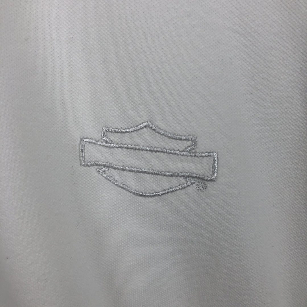 Harley-Davidson short-sleeved polo shirt, size L for men cotton white type Vintage Second Hand