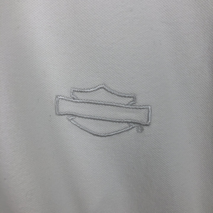 Harley-Davidson short-sleeved polo shirt, size L for men cotton white type Vintage Second Hand