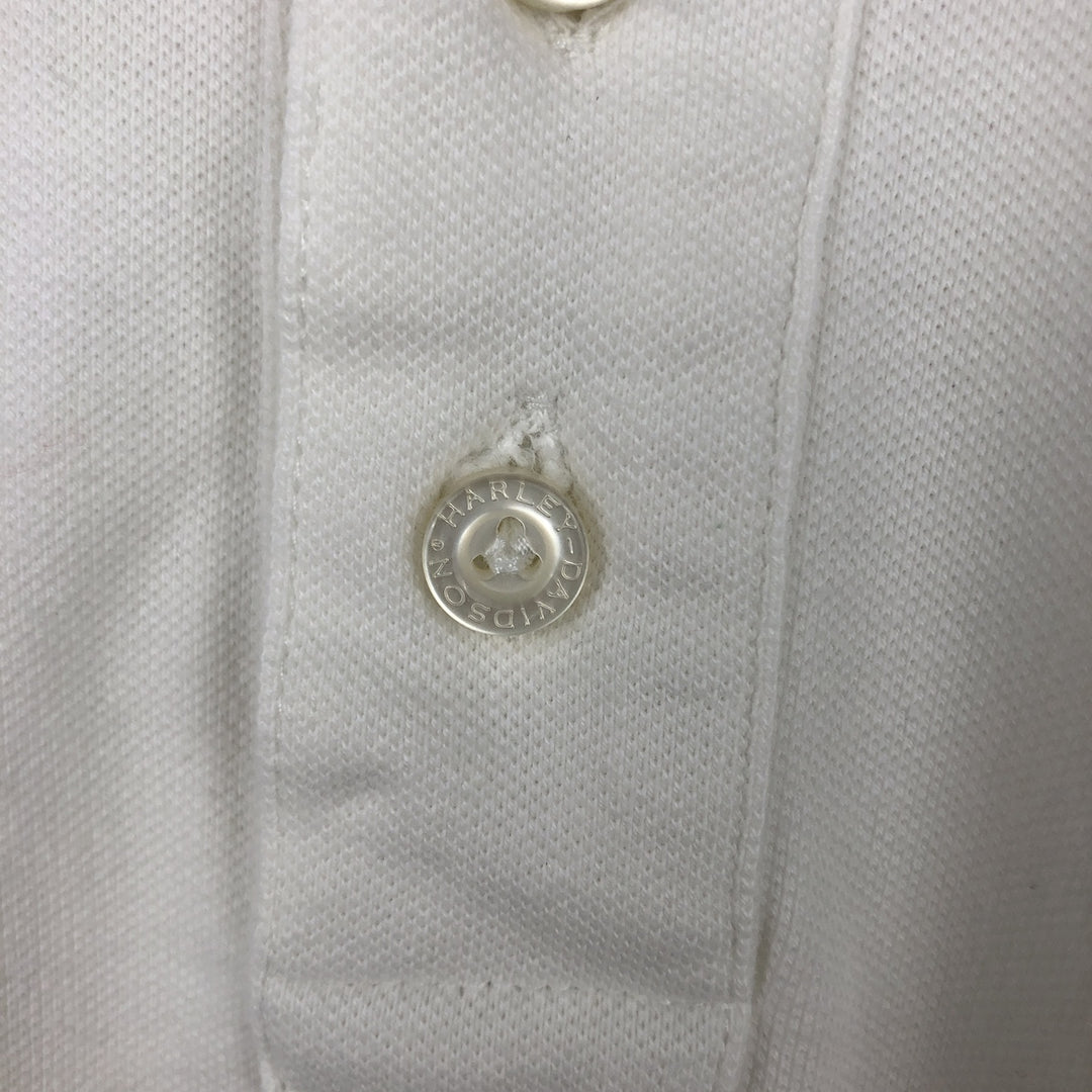 Harley-Davidson short-sleeved polo shirt, size L for men cotton white type Vintage Second Hand