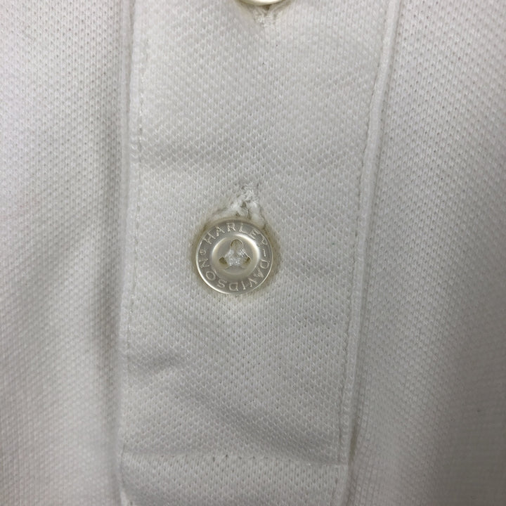 Harley-Davidson short-sleeved polo shirt, size L for men cotton white type Vintage Second Hand