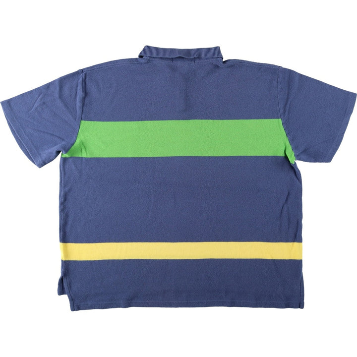 1990'S Ralph Lauren POLO SPORT short-sleeved polo shirt, men's size XXL equivalent, vintage. cotton navy blue type Vintage Second Hand