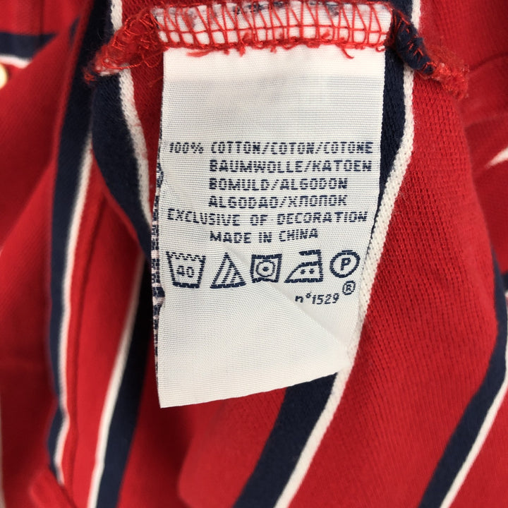 Ralph Lauren POLO by Ralph Lauren CUSTOM FIT short sleeve striped polo shirt men's size L cotton red type Vintage Second Hand
