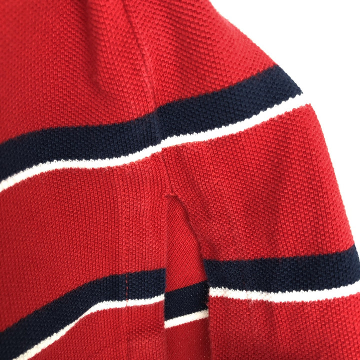 Ralph Lauren POLO by Ralph Lauren CUSTOM FIT short sleeve striped polo shirt men's size L cotton red type Vintage Second Hand