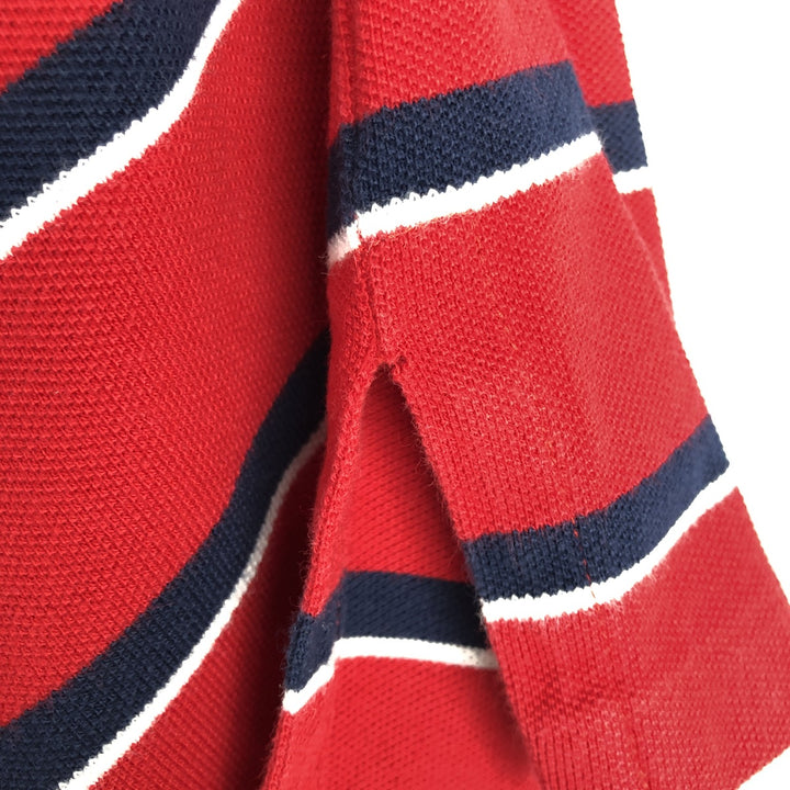 Ralph Lauren POLO by Ralph Lauren CUSTOM FIT short sleeve striped polo shirt men's size L cotton red type Vintage Second Hand