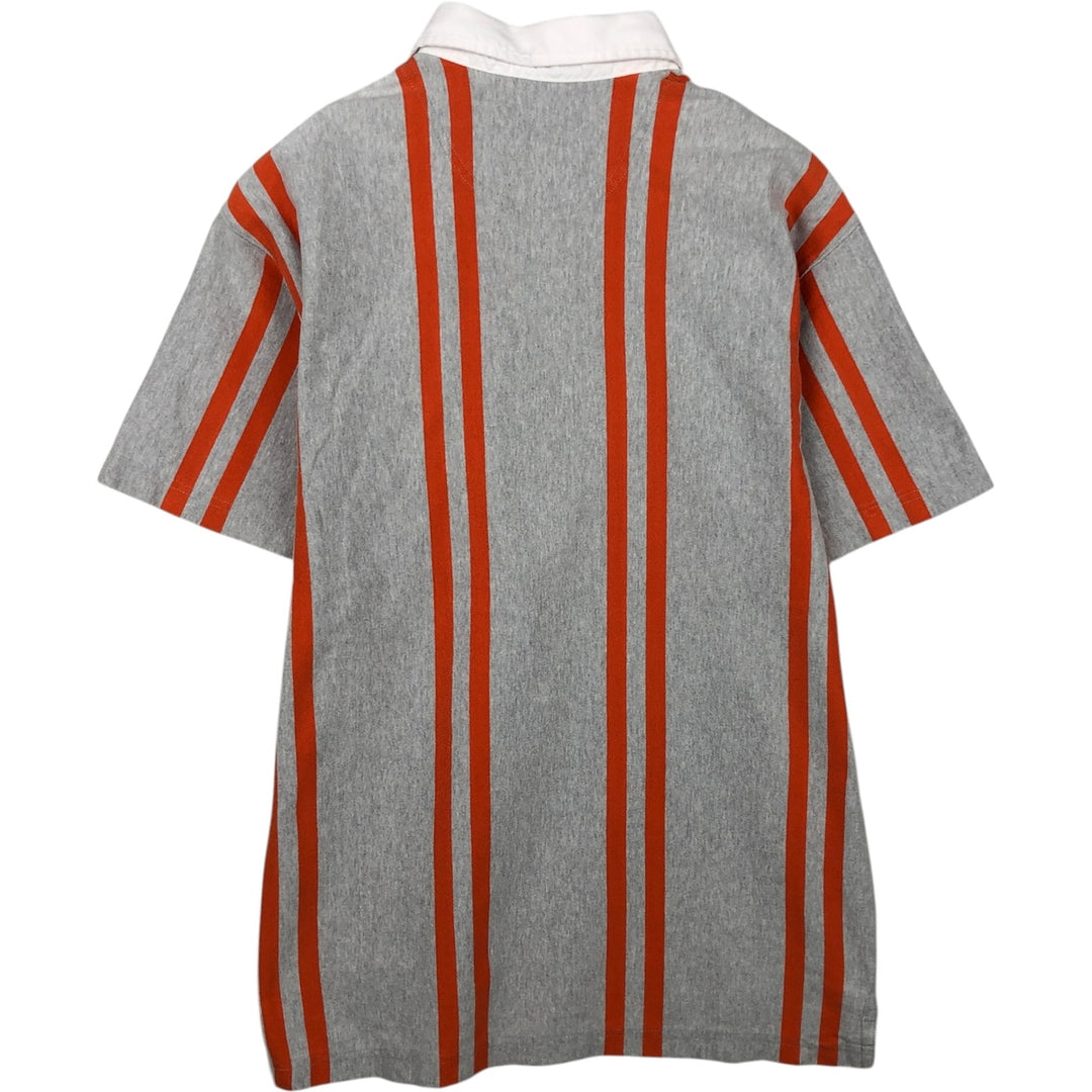 1990'S Eddie Bauer EBTEK Short-Sleeve Striped Polo Shirt, Men's Size S (Equivalent), Vintage cotton gray type Vintage Second Hand