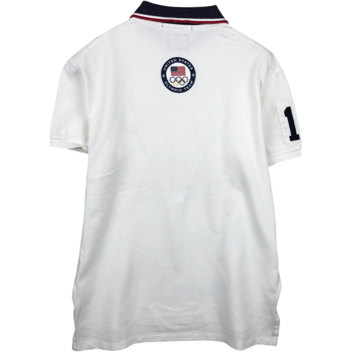 Ralph Lauren POLO by Ralph Lauren CUSTOM FIT Short-Sleeve Rugby Shirt, Men's Size M (approx.) cotton white type Vintage Second Hand