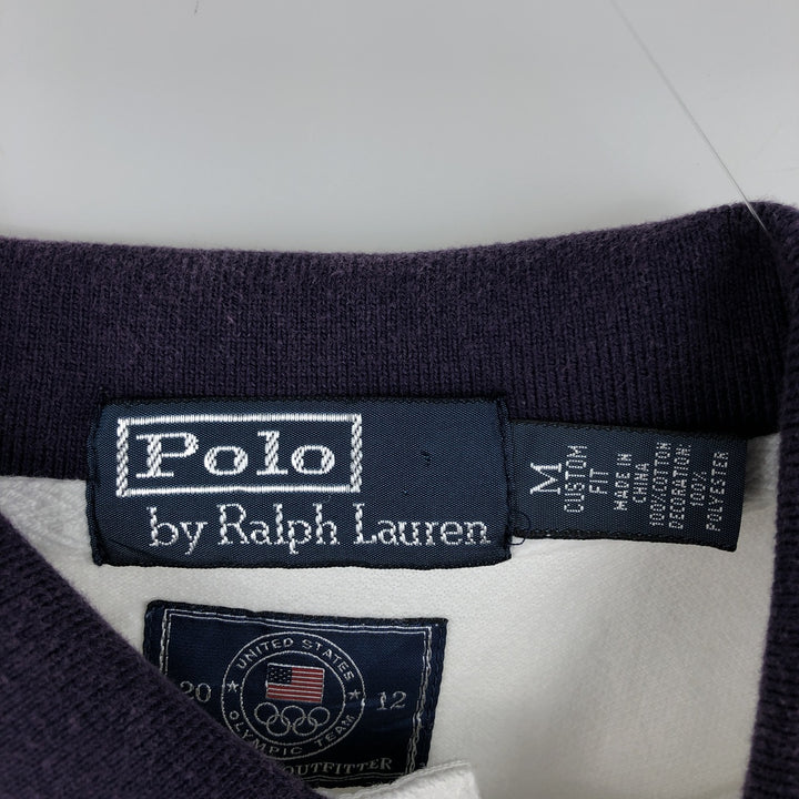 Ralph Lauren POLO by Ralph Lauren CUSTOM FIT Short-Sleeve Rugby Shirt, Men's Size M (approx.) cotton white type Vintage Second Hand
