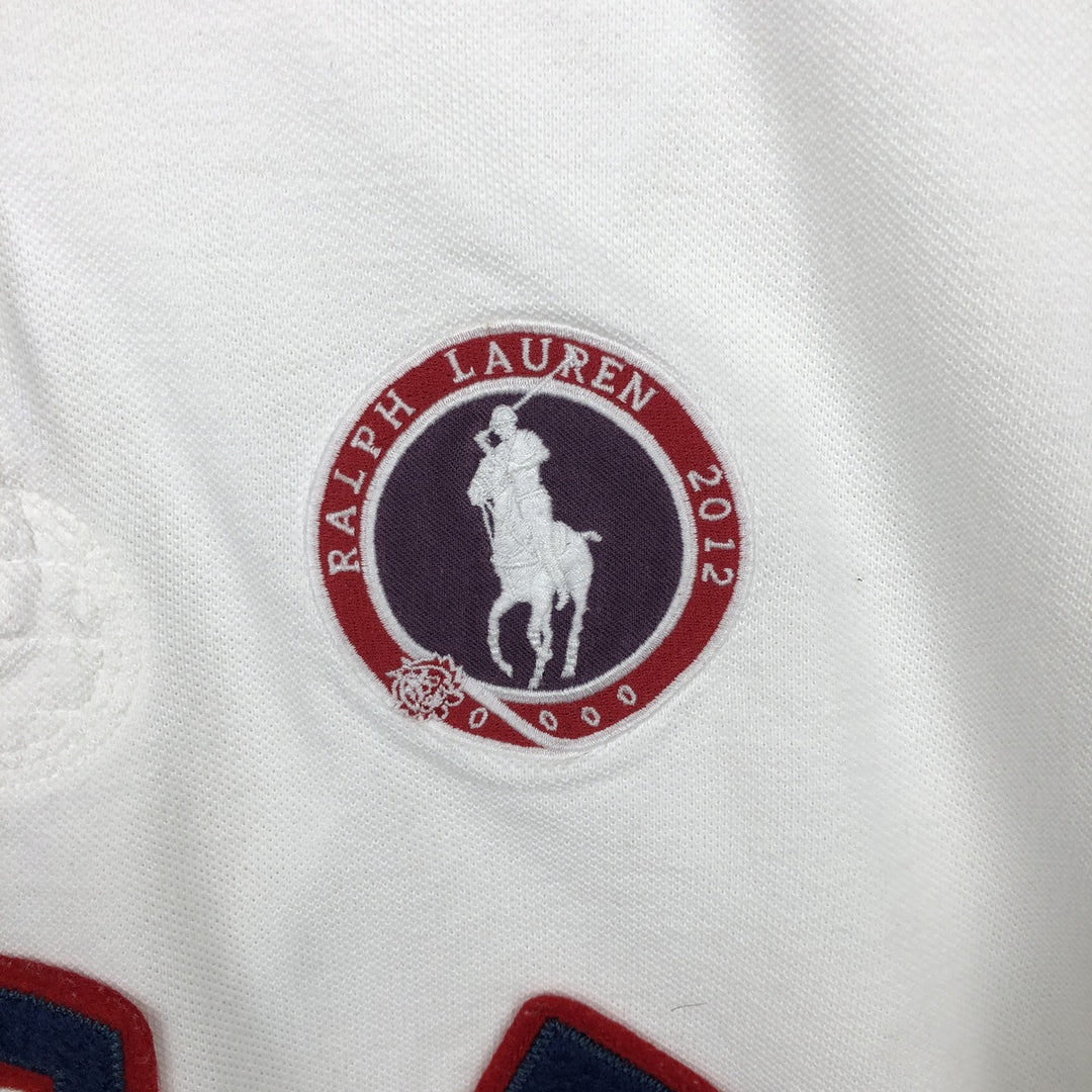 Ralph Lauren POLO by Ralph Lauren CUSTOM FIT Short-Sleeve Rugby Shirt, Men's Size M (approx.) cotton white type Vintage Second Hand