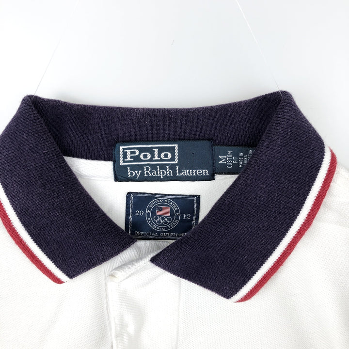 Ralph Lauren POLO by Ralph Lauren CUSTOM FIT Short-Sleeve Rugby Shirt, Men's Size M (approx.) cotton white type Vintage Second Hand