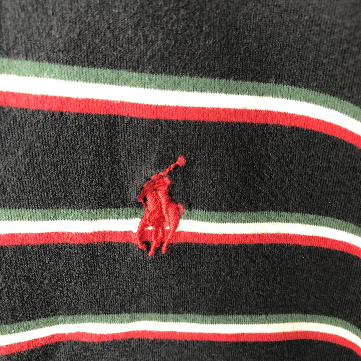 Ralph Lauren POLO by Ralph Lauren short sleeve striped polo shirt, size S for men cotton black type Vintage Second Hand