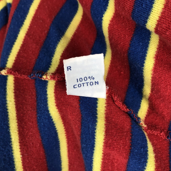 Ralph Lauren POLO by Ralph Lauren Multi-border short sleeve striped polo shirt Men's size L cotton red type Vintage Second Hand