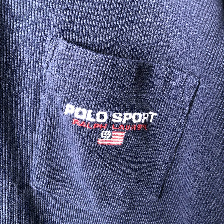 Ralph Lauren POLO SPORT short sleeve polo shirt, men's size M cotton navy blue type Vintage Second Hand
