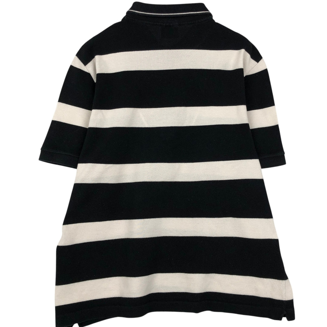 Lacoste Short Sleeve Striped Polo Shirt, Size 6, Men's XL cotton black type Vintage Second Hand