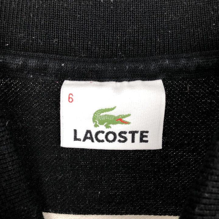 Lacoste Short Sleeve Striped Polo Shirt, Size 6, Men's XL cotton black type Vintage Second Hand