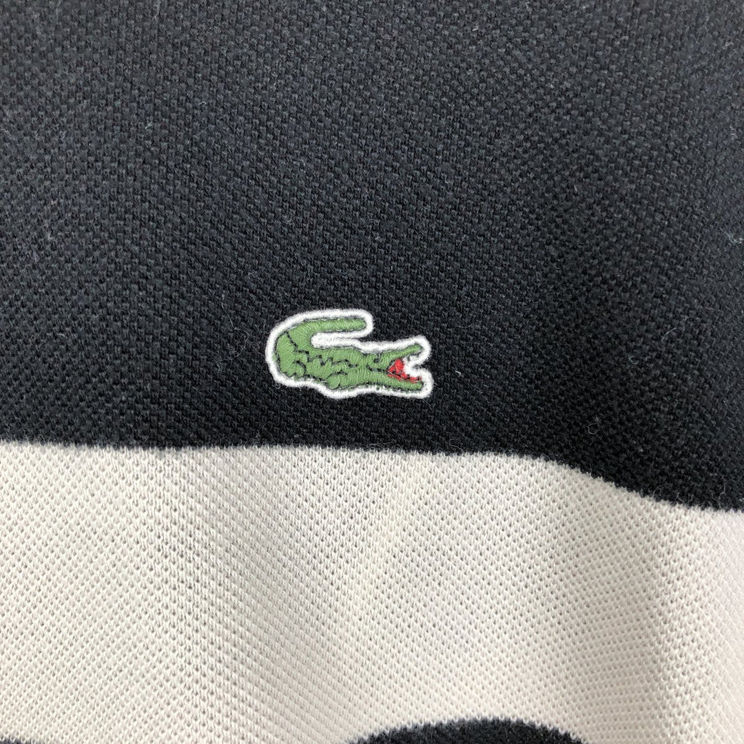 Lacoste Short Sleeve Striped Polo Shirt, Size 6, Men's XL cotton black type Vintage Second Hand
