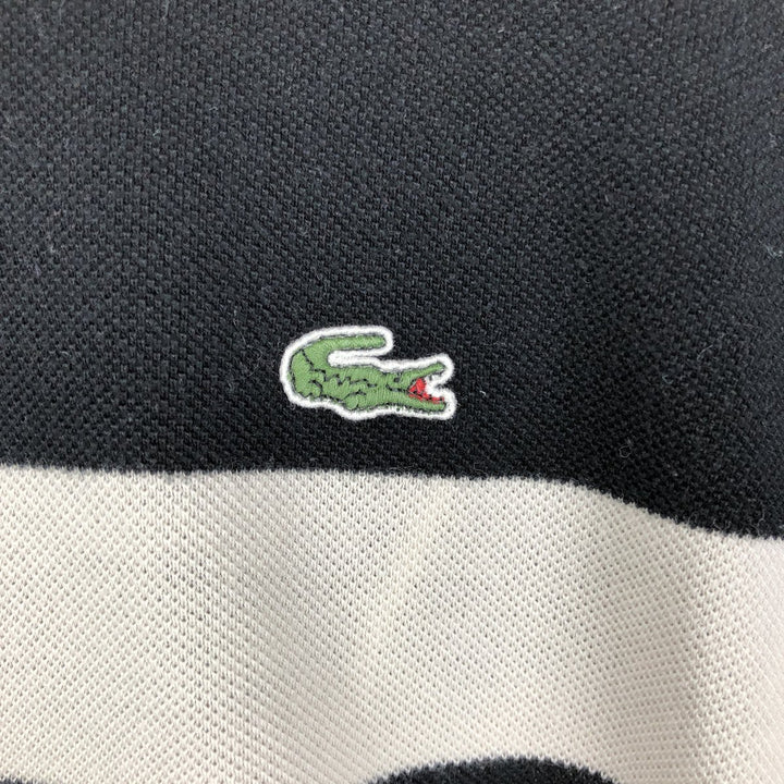 Lacoste Short Sleeve Striped Polo Shirt, Size 6, Men's XL cotton black type Vintage Second Hand