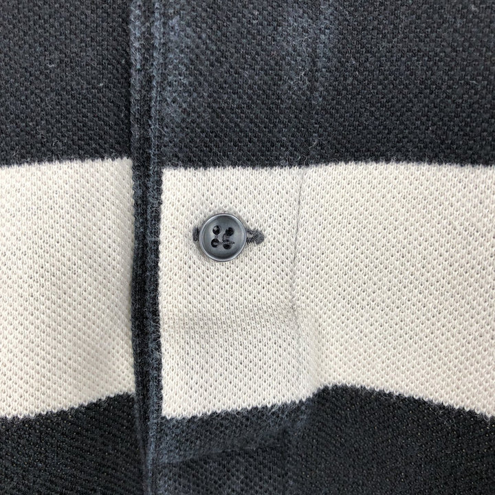 Lacoste Short Sleeve Striped Polo Shirt, Size 6, Men's XL cotton black type Vintage Second Hand
