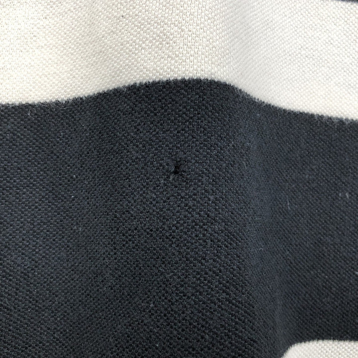 Lacoste Short Sleeve Striped Polo Shirt, Size 6, Men's XL cotton black type Vintage Second Hand