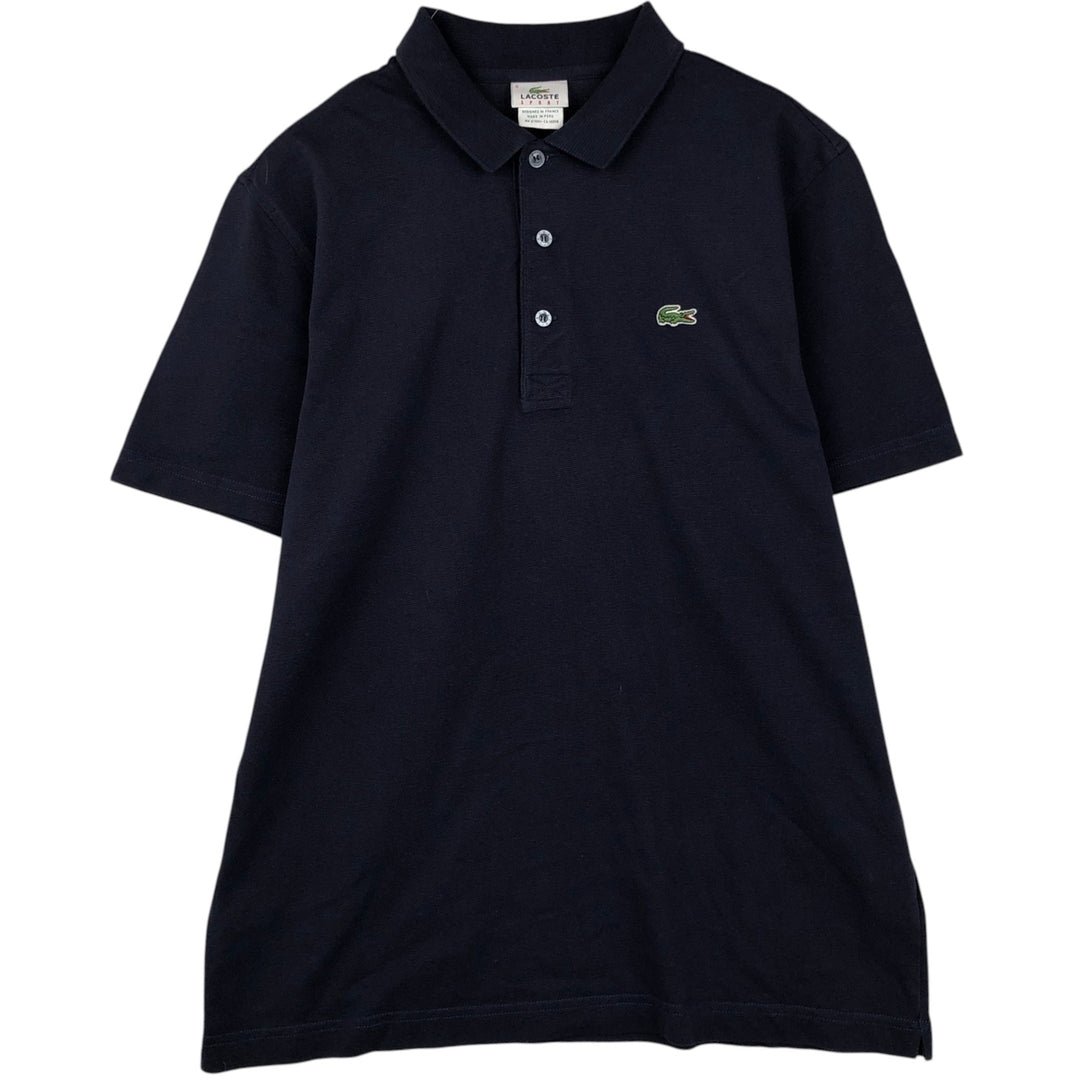 Lacoste LACOSTE SPORT French design short-sleeved polo shirt, size 5 (equivalent to men's L). cotton black type Vintage Second Hand