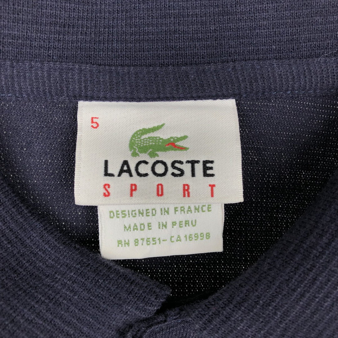 Lacoste LACOSTE SPORT French design short-sleeved polo shirt, size 5 (equivalent to men's L). cotton black type Vintage Second Hand