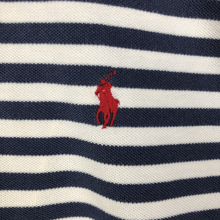 Ralph Lauren POLO by Ralph Lauren short sleeve striped polo shirt, men's size L cotton white type Vintage Second Hand