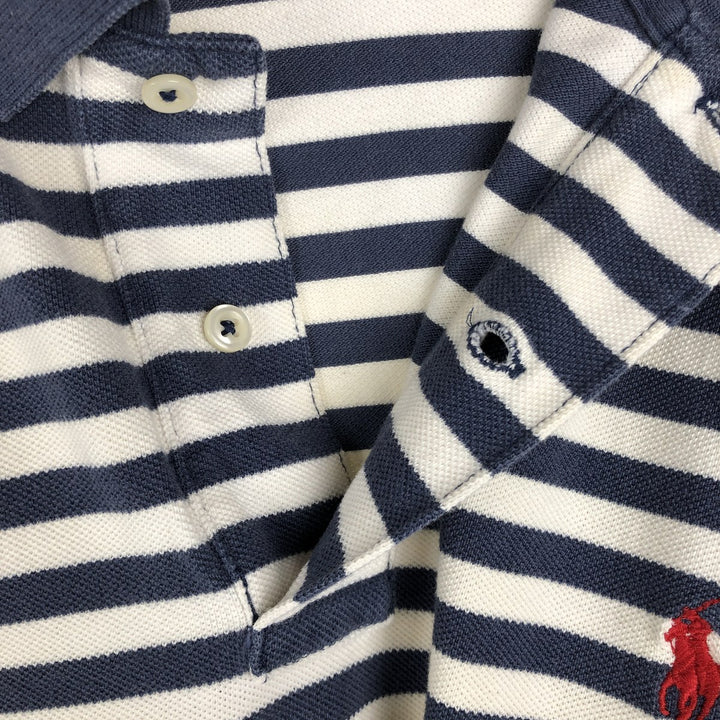 Ralph Lauren POLO by Ralph Lauren short sleeve striped polo shirt, men's size L cotton white type Vintage Second Hand