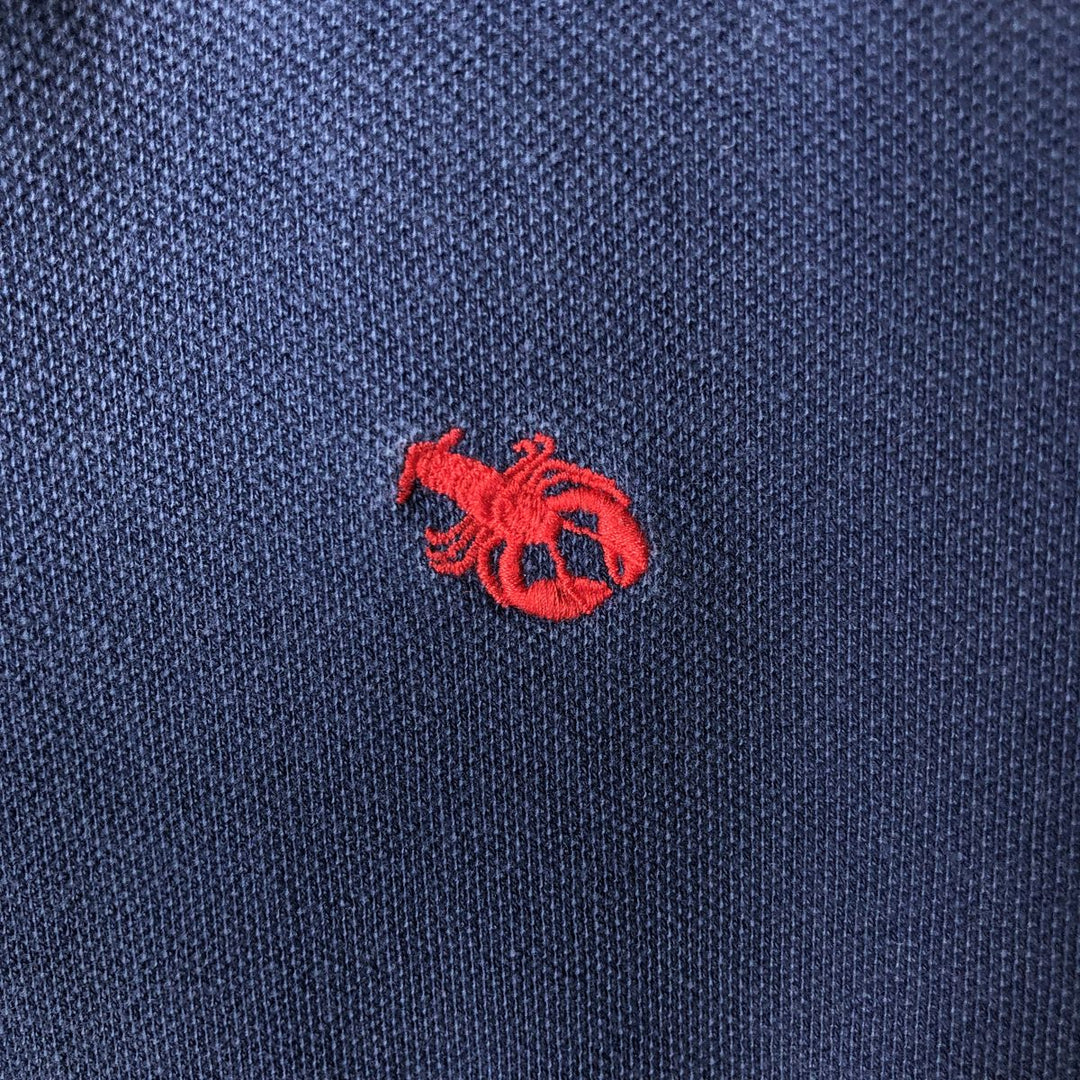 Ralph Lauren POLO by Ralph Lauren CUSTOM FIT all-over print embroidered short-sleeved polo shirt, men's size L (approx.) cotton navy blue type Vintage Second Hand