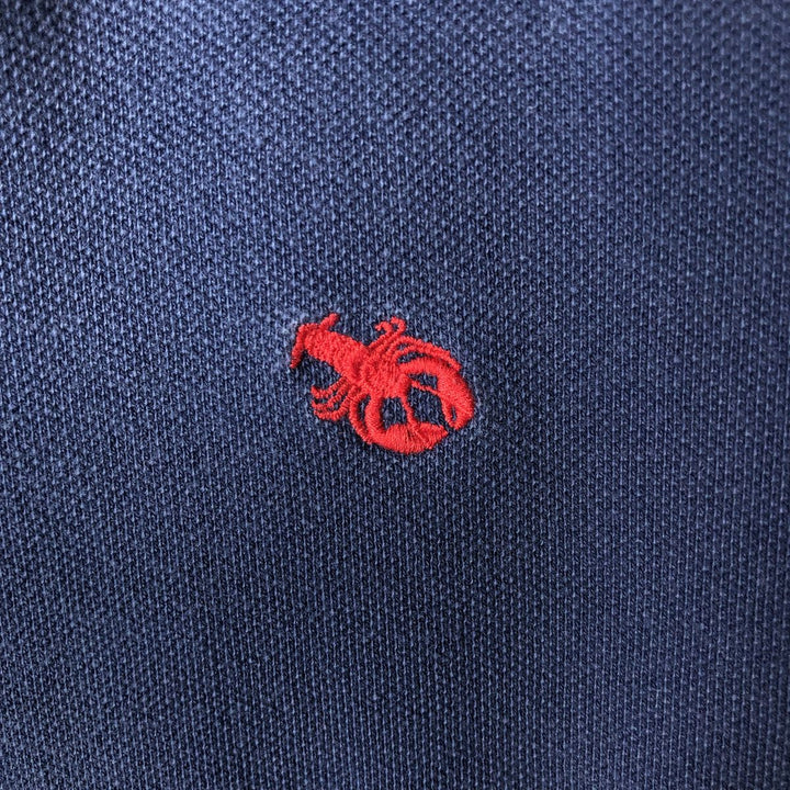 Ralph Lauren POLO by Ralph Lauren CUSTOM FIT all-over print embroidered short-sleeved polo shirt, men's size L (approx.) cotton navy blue type Vintage Second Hand