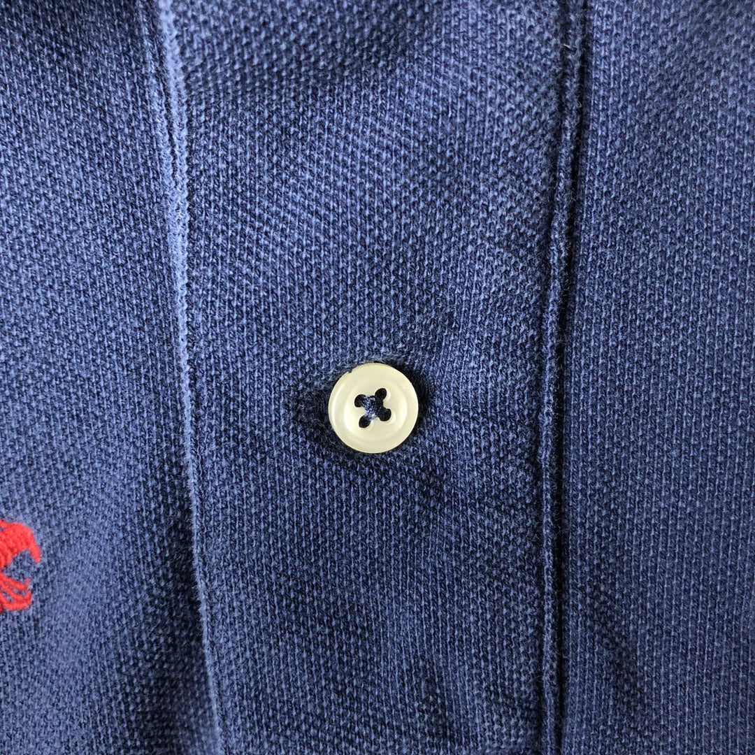 Ralph Lauren POLO by Ralph Lauren CUSTOM FIT all-over print embroidered short-sleeved polo shirt, men's size L (approx.) cotton navy blue type Vintage Second Hand
