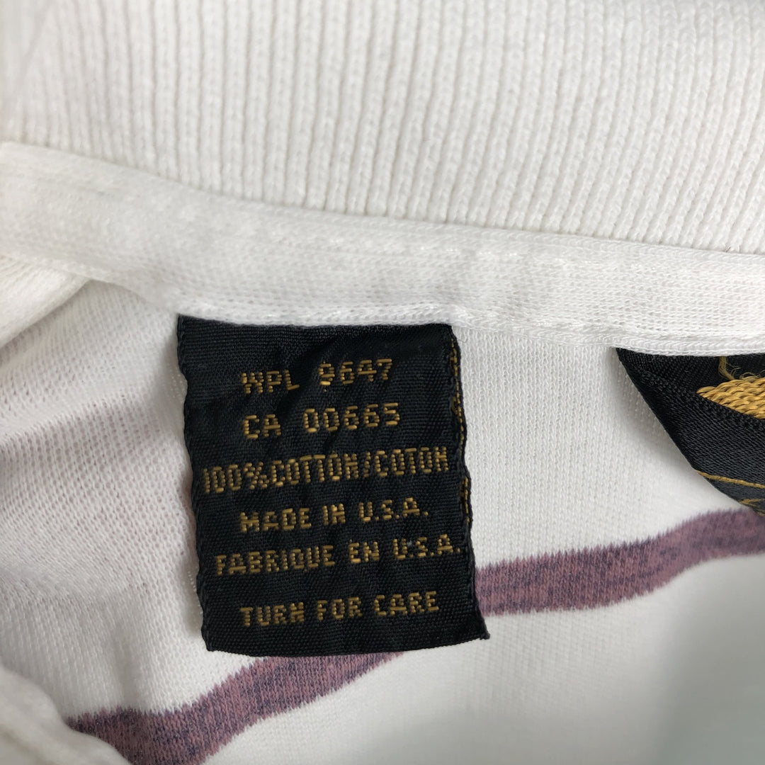 80s-90'S Eddie Bauer Short-Sleeve Striped Polo Shirt, Made in USA, Men's Size L (Equivalent), Vintage cotton white type Vintage Second Hand