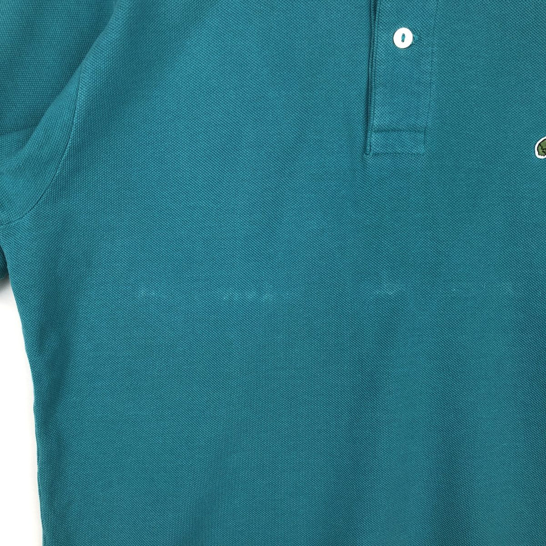 Lacoste Classic Fit short sleeve polo shirt, men's size M cotton turquoise blue Vintage Second Hand