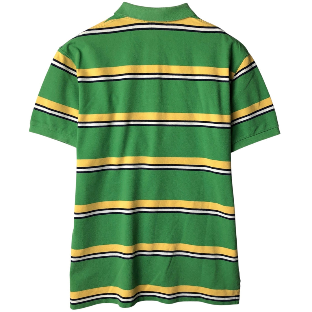Ralph Lauren POLO by Ralph Lauren Multi-border short sleeve striped polo shirt Men's size L cotton green type Vintage Second Hand