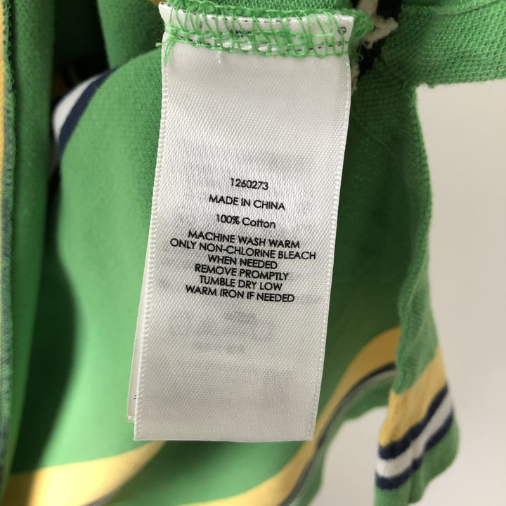Ralph Lauren POLO by Ralph Lauren Multi-border short sleeve striped polo shirt Men's size L cotton green type Vintage Second Hand