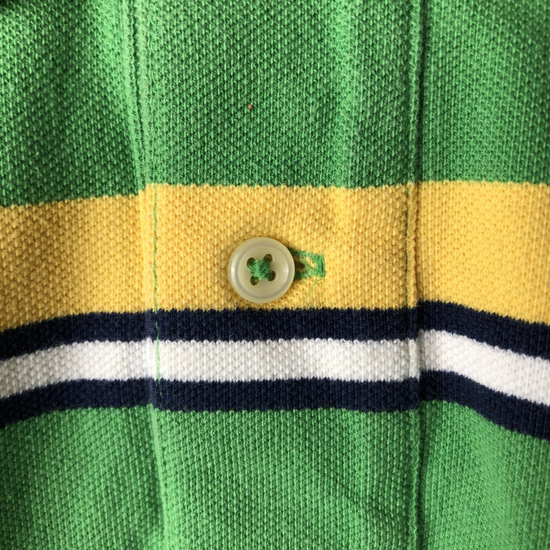 Ralph Lauren POLO by Ralph Lauren Multi-border short sleeve striped polo shirt Men's size L cotton green type Vintage Second Hand