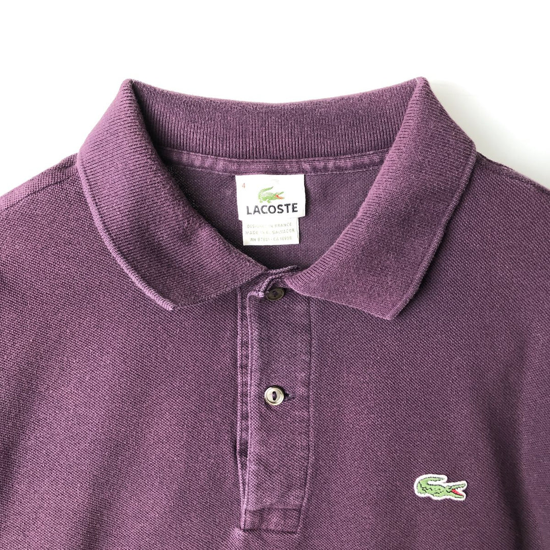 Lacoste LACOSTE DESIGNED IN FRANCE Short-Sleeve Polo Shirt, Size 4 (Men's M equivalent) cotton red type reddish brown Vintage Second Hand