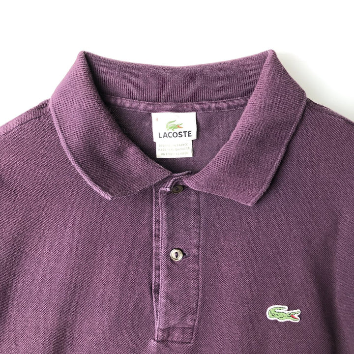 Lacoste LACOSTE DESIGNED IN FRANCE Short-Sleeve Polo Shirt, Size 4 (Men's M equivalent) cotton red type reddish brown Vintage Second Hand