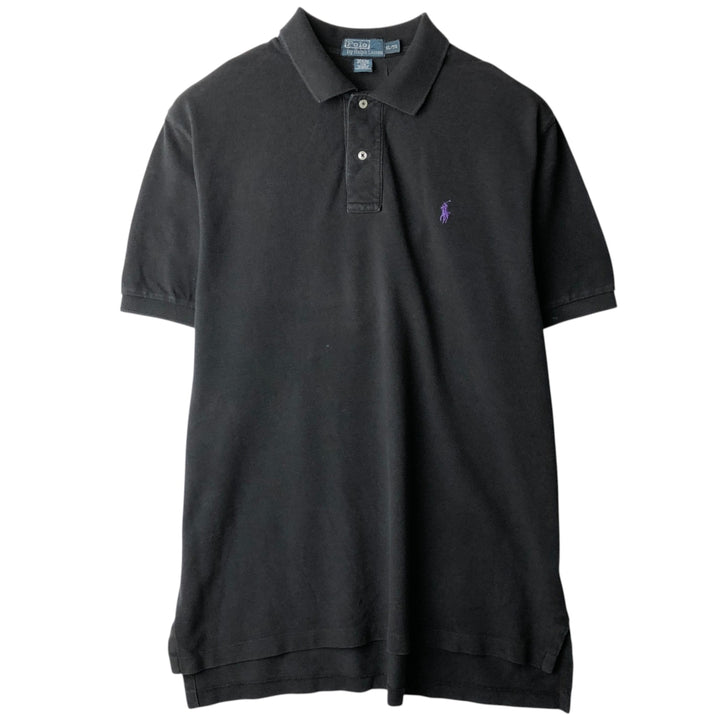 Ralph Lauren POLO by Ralph Lauren short sleeve polo shirt, men's XL size cotton black type Vintage Second Hand