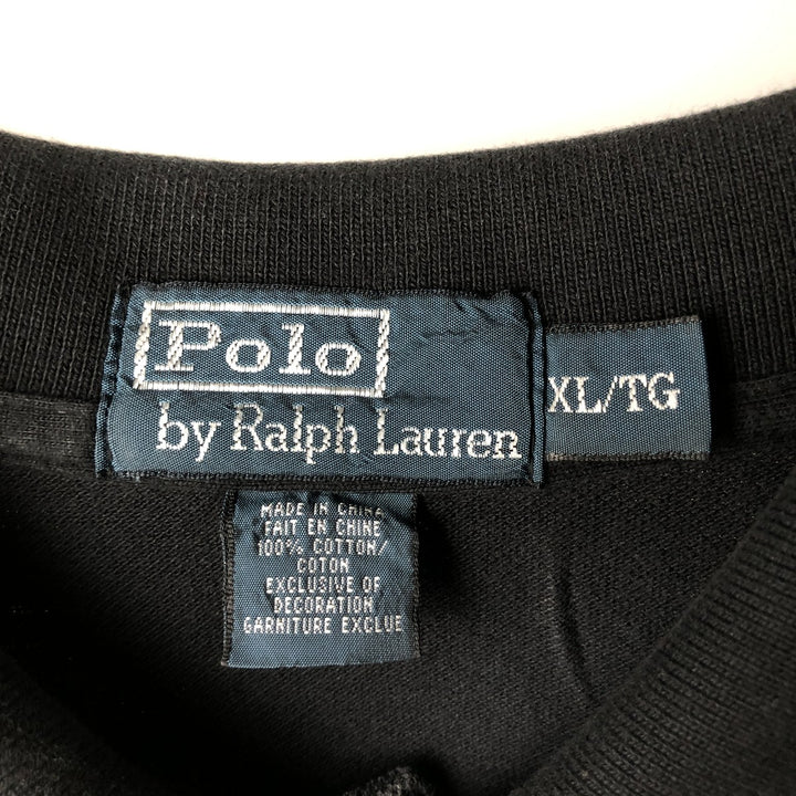 Ralph Lauren POLO by Ralph Lauren short sleeve polo shirt, men's XL size cotton black type Vintage Second Hand