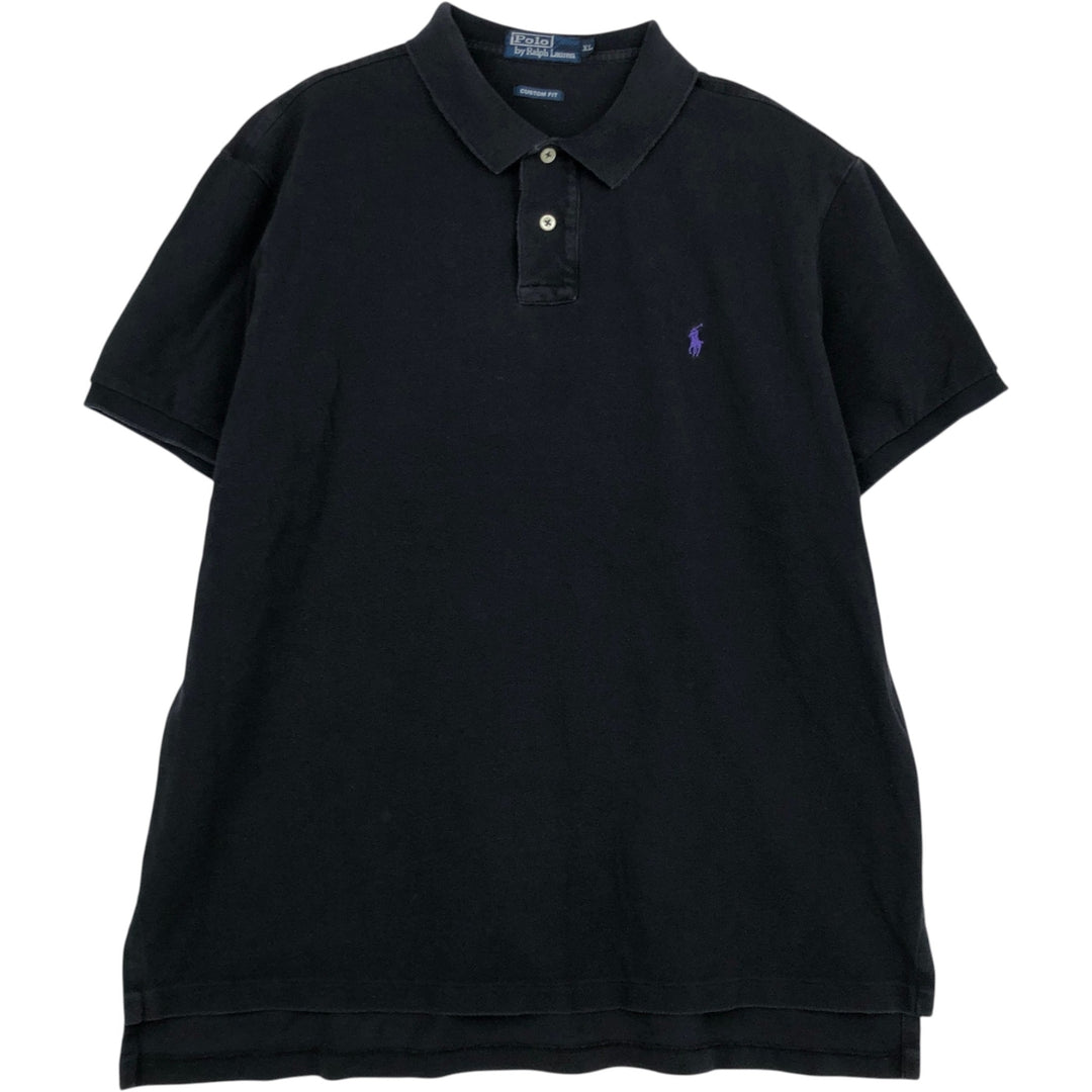 Ralph Lauren POLO by Ralph Lauren short sleeve polo shirt, men's XL size cotton Charcoal Vintage Second Hand