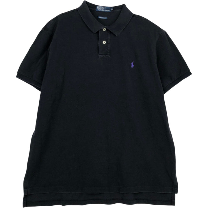 Ralph Lauren POLO by Ralph Lauren short sleeve polo shirt, men's XL size cotton Charcoal Vintage Second Hand