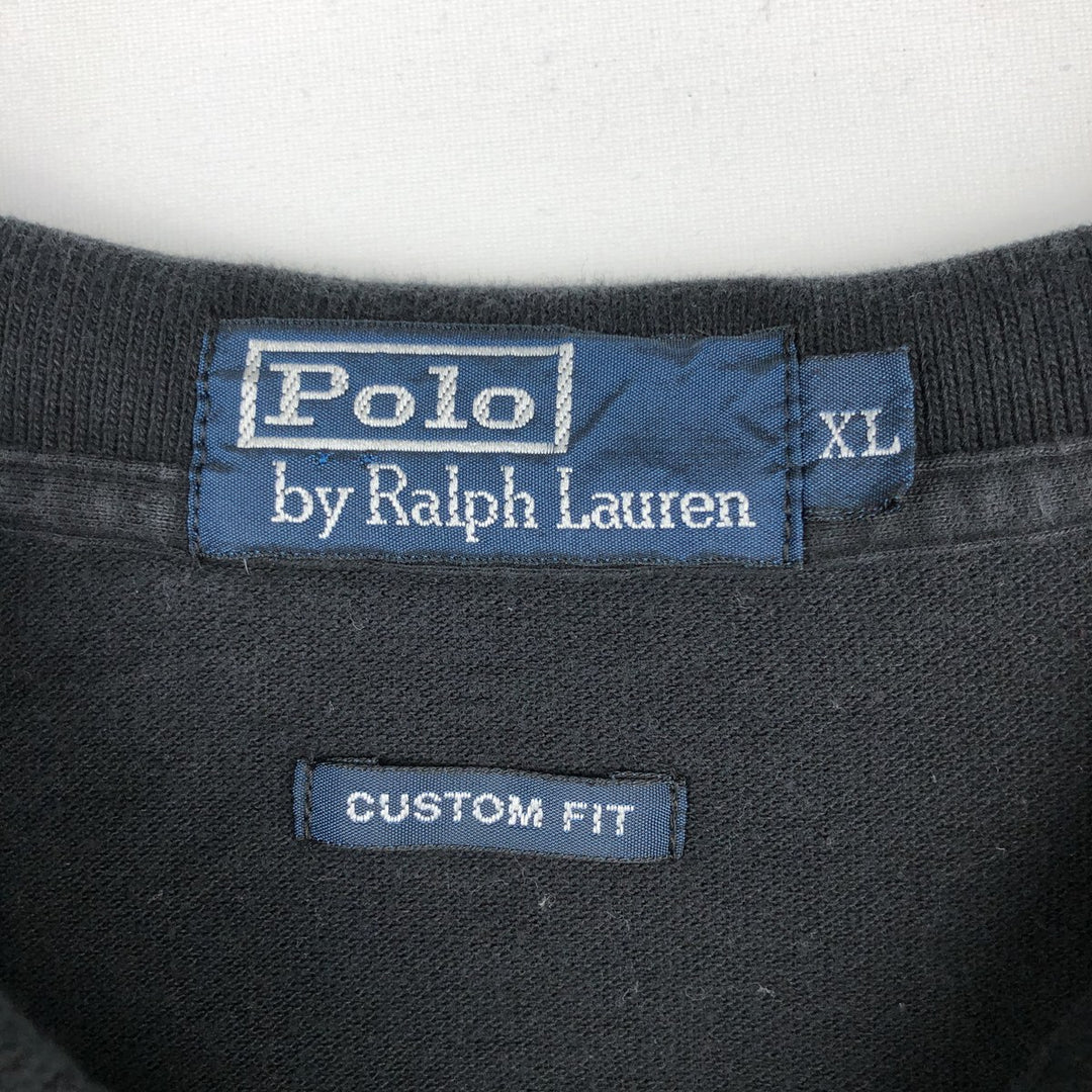 Ralph Lauren POLO by Ralph Lauren short sleeve polo shirt, men's XL size cotton Charcoal Vintage Second Hand